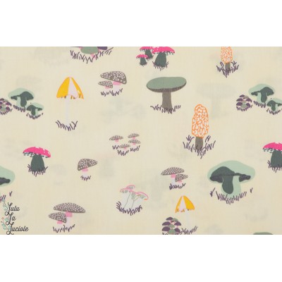 Popeline Agaricus Forest Froth  - Champignon AGF Art Gallery fabric