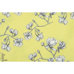 Popeline AGF Magnolia Study Zest jaune fleur art gallery jaune 