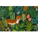 Canvas Jungle Hunter cotton and Steel tigre félin anilaux jungle vert enfant 