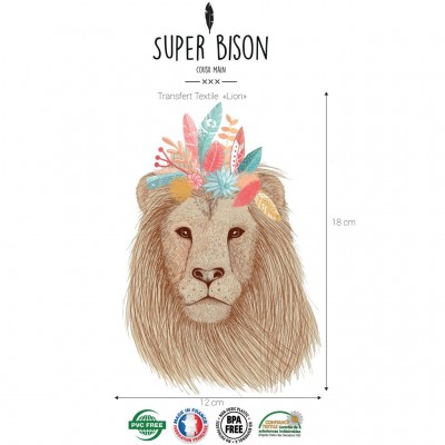 transfet Super Bison .Lion thermocolant animaux 