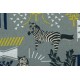 Lin Echino Habitat en gris  toile coton lin japon animaux gris zebre 
