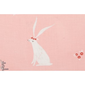 Popeline lapins rose SRR749 PINK Dear Stella SRR749 - aniamux couture fille plaid patch