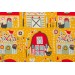Popeline Bio Birch Folkland - ferme - etable - birch fabric jaune kristen plaid patch 