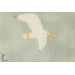 Coton Double Gaze Seagulls,mouettes,  sur fond Bleu vert, by Kokka.