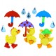 Boutons Puddle Jumpers canard pluie parapluie