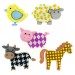 Boutons Funky farm animaux de la ferme
