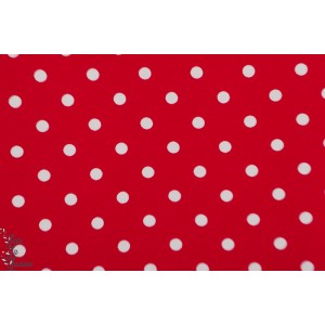 Jersey pois blanc fond rouge