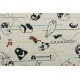 Canvas Kokka Mosotto - au bout du fil animaux téléphone 