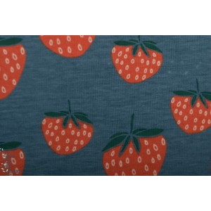 Jersey Bio Strawberries Blue Elvelyckan Design