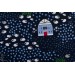 Popeline RIley Blake Fox Farm ferme chien campagne bleu