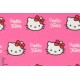 Popeline Licence Premium hello Kitty chat fille rose 