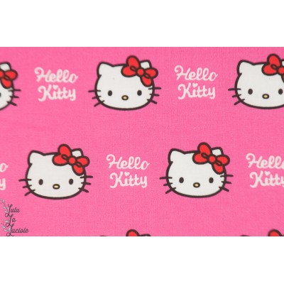 Popeline Licence Premium hello Kitty chat fille rose 