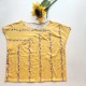 jersey Bio Weaving flowers Chat Chocolat rayure fleur jaune 