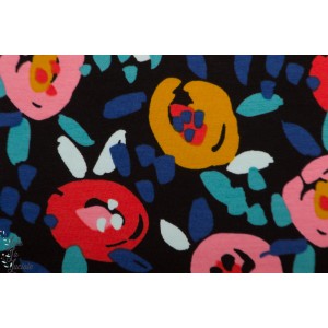 Sweat Painted Flowers Poppy fleur couleur noir mode femme 