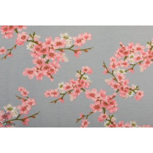 Sweat brosse Bio Poppy cherry Blossom fleur cerisier japon gris 