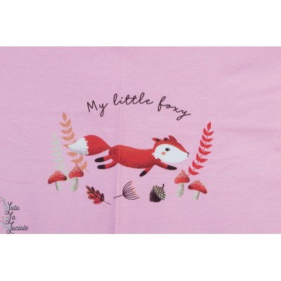 Panneau jersey ''My Little fox '' Rose