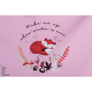 Panneau jersey ''Wake me up when winter is over '' Rose
