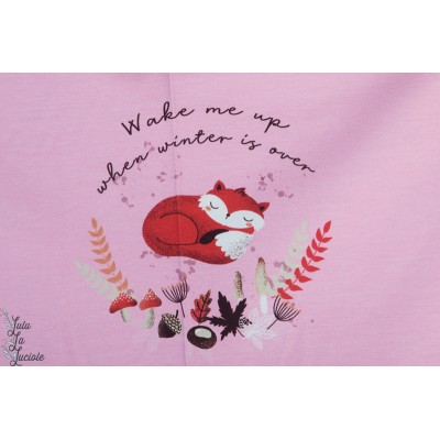 Panneau jersey ''Wake me up when winter is over '' Rose