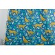 Popeline Bio the Tiny Garden Leopards Tropical Lush blue Nerida Hansen