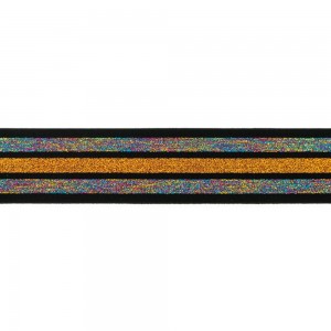 Elastique lurex 40 mm  rainbow orange 10cm