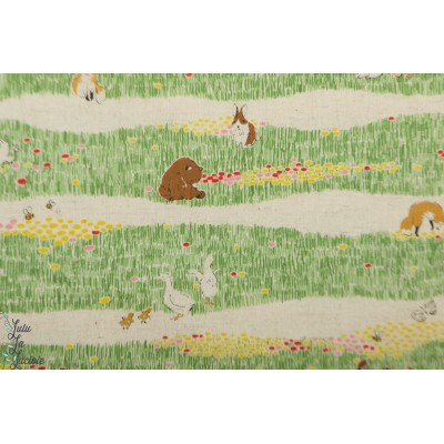 Coton animaux dans l'herbe par Kokka