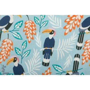 Popeline Bio the Tiny Garden cactoes Tropical Lush blue Nerida Hansen