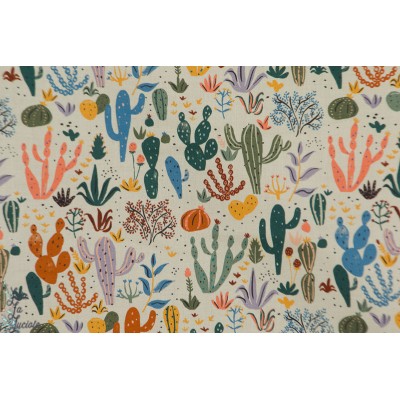 Popeline Bio CACTI AND SUCCULENTS from ARID WILDERNESS BY LOUISE CUNNINGHAM - Cloud9