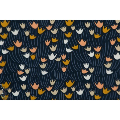 rayon  Organic Tulip Navy -by  ELIZABETH OLWEN pour Cloud9