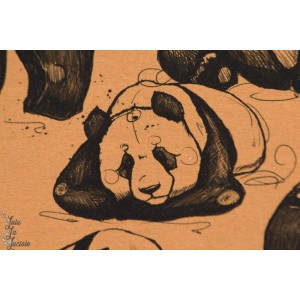 Sweat french Terry  Bio Pandas Pale almond  Mieli Design
