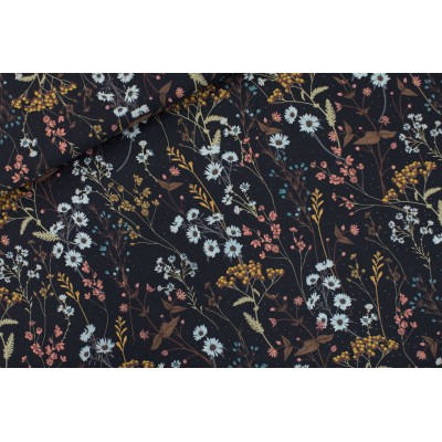 Sweat french terry SYAS Dried Flowers - M - Graphite Bleu - R