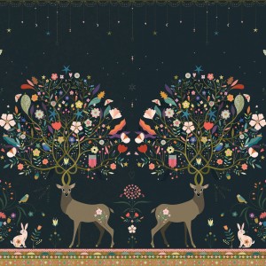 Popeline Dashwood Tree of Life by Bee Brown simple bordure Tronqué