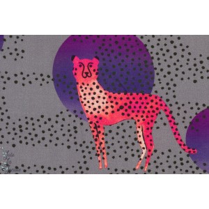 Viscose Ruby Star Society Moon Cheetah (Grey rayon)
