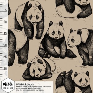Sweat french Terry  Bio Pandas beach  Mieli Design
