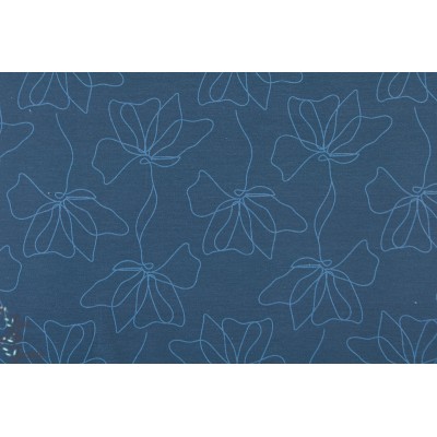 Sweat french terry Marvelous flowers Bleu coton / modal