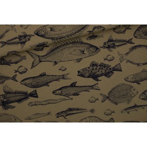 Sweat french terry  SYAS Fish Study - L - French Terry - Vert Olive - R