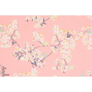 tissu coton Jersey AGF fleur de cerisier /rose art gallery fabric