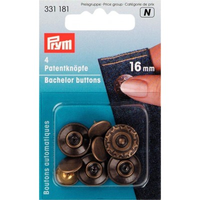 Boutons Jean 16mm - laiton - PRYM 331181