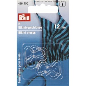 Clips pour bikinis et ceintures, boucle, 12mm, transparent Prym 416152