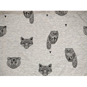 Sweat  french terry Animaux graphique gris