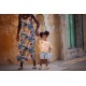 Wild Flowers - L - Ecovero Viscose Rayon Satin - Bleu Du Soir - R
