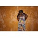 Wild Flowers - L - Ecovero Viscose Rayon Satin - Bleu Du Soir - R