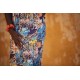 Wild Flowers - L - Ecovero Viscose Rayon Satin - Bleu Du Soir - R