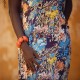 Wild Flowers - L - Ecovero Viscose Rayon Satin - Bleu Du Soir - R