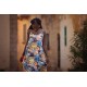 Wild Flowers - L - Ecovero Viscose Rayon Satin - Bleu Du Soir - R