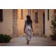 Wild Flowers - L - Ecovero Viscose Rayon Satin - Bleu Du Soir - R