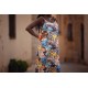 Wild Flowers - L - Ecovero Viscose Rayon Satin - Bleu Du Soir - R