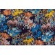 Wild Flowers - L - Ecovero Viscose Rayon Satin - Bleu Du Soir - R