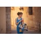 Wild Flowers - L - Toile de Coton Gabardine - Bleu Du Soir - R