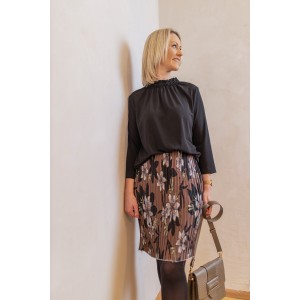 Plissé  fleur vintage chocolat