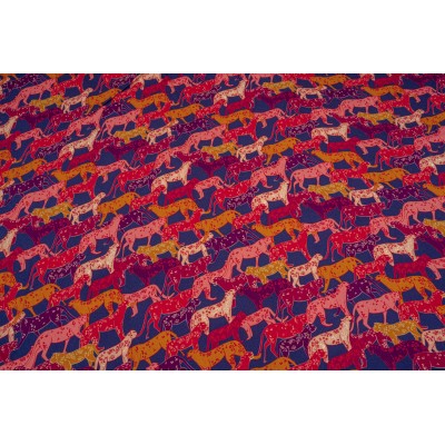 Viscose Léo Multi en rouge